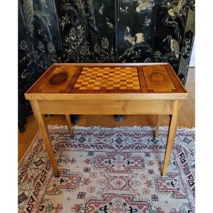 Tric Trac Table In Walnut Louis XVI Period