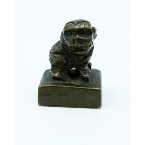 Netsuké In Bronze Monkey 19th