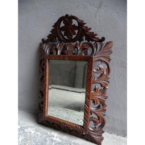 Carved Solid Oak Mirror 1900