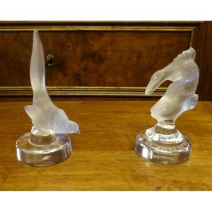 2 Lalique France Paperweights 20th
