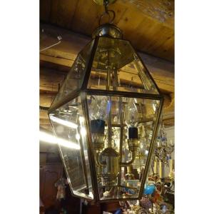 Brass And Glass Lantern 1960s