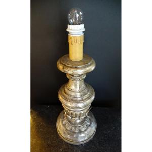 Silvered Wooden Lamp 20th