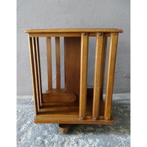 Small Rotating Bookcase In Walnut Late 19th