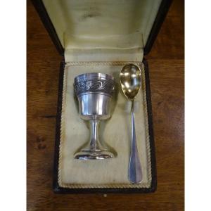 Egg Cup And Its Spoon By Boulenger 1899/1900