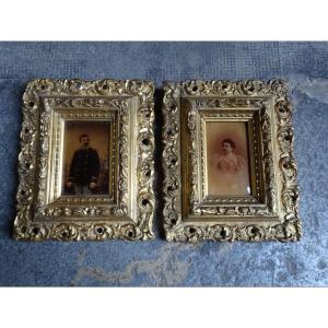 Gilded Wood And Stucco Photo Frames Late 19ème/1900