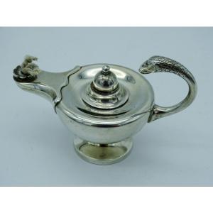 Small English Silver Aladdin's Lamp 20th