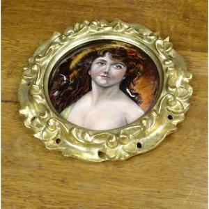 Limoges Enamel Portrait 20th