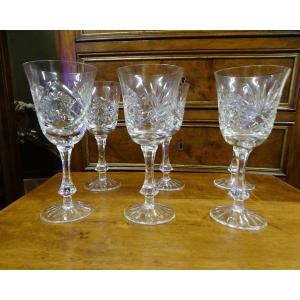 Cristal De Lorraine Set Of 6 Water Glasses 20th