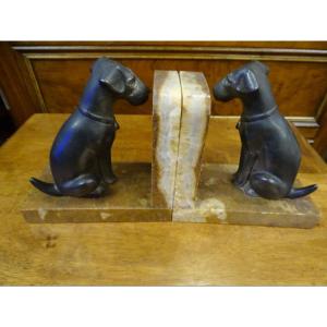 Art Deco Fox Terriers Bookends