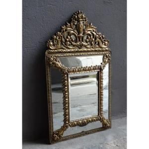 Napoleon III Mirror In Embossed Brass