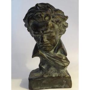 Buste De Beethoven En Plâtre Peint 1930/1940