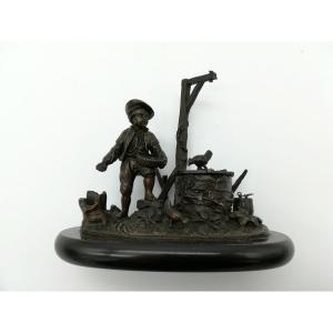 Inkwell In Bronze Late 19th