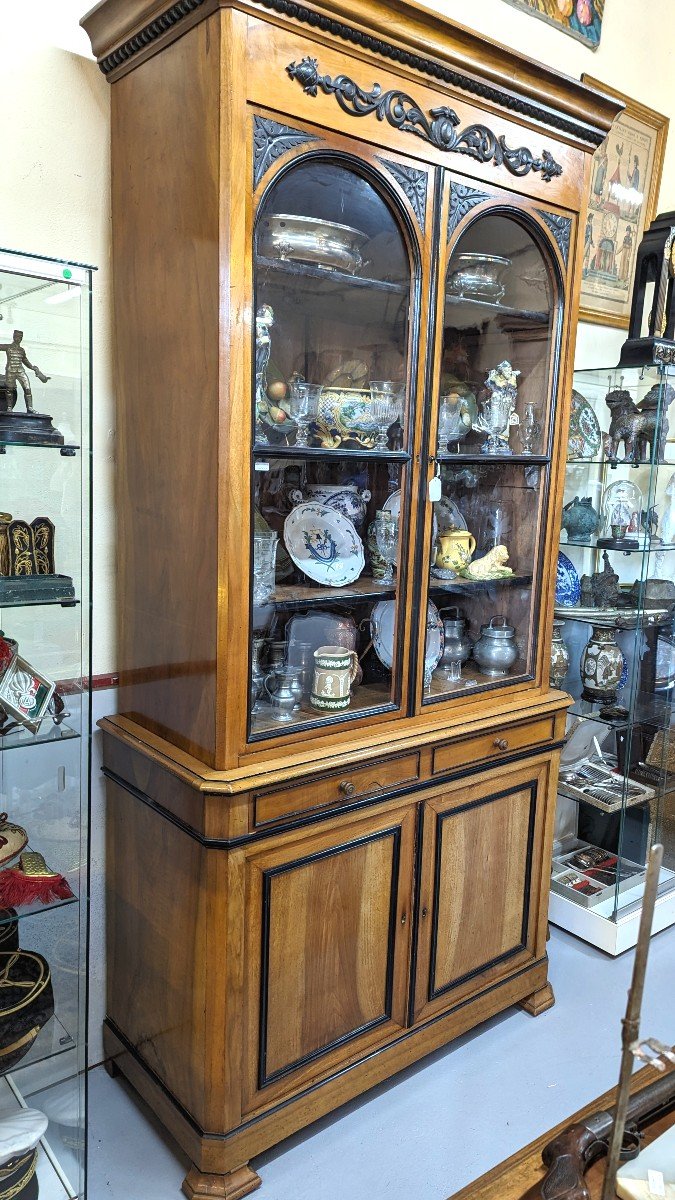 Library-deux-corps-buffet-vitrine-19th-photo-2