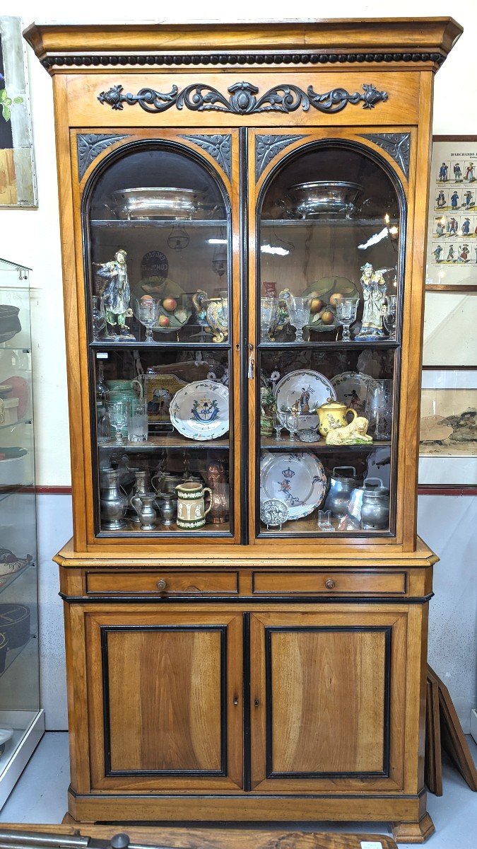 Library-deux-corps-buffet-vitrine-19th-photo-3