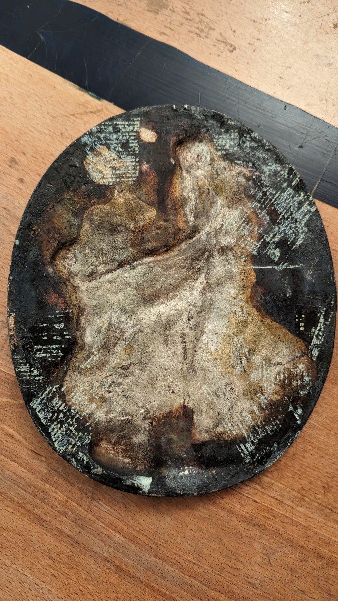 Plaque ovale en bronze, signée Clodion-Sculpture-photo-1