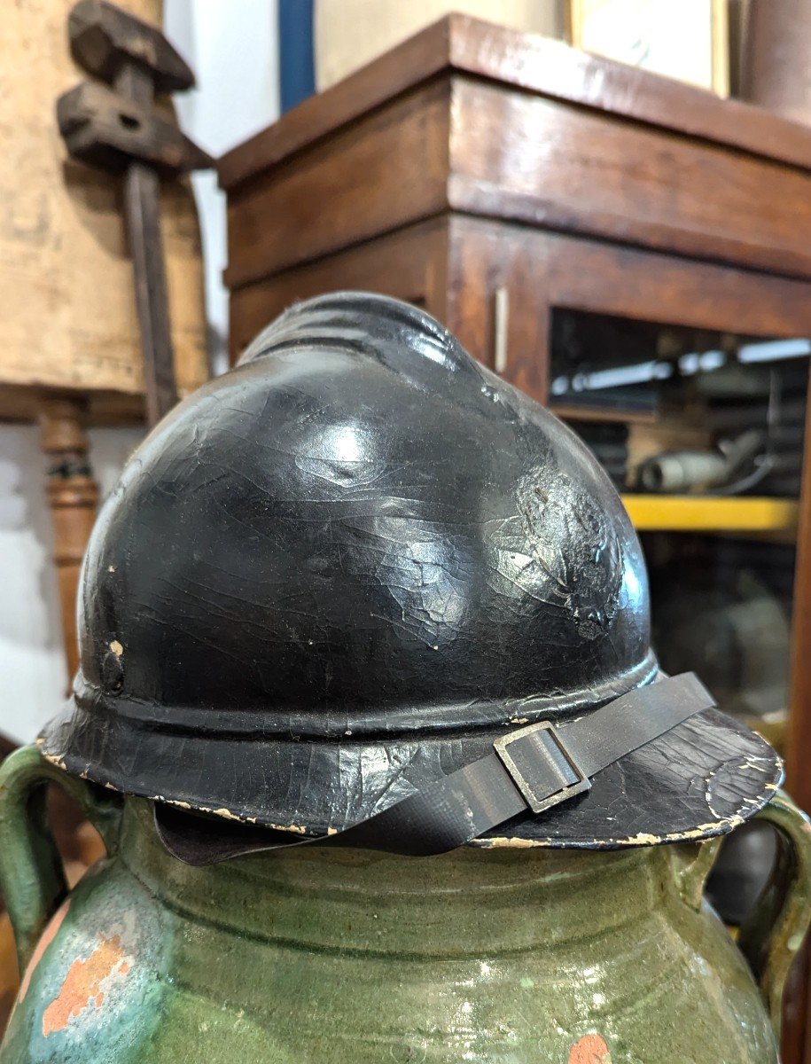 Rare Adrian Helmet, In Varnished Boiled Cardboard