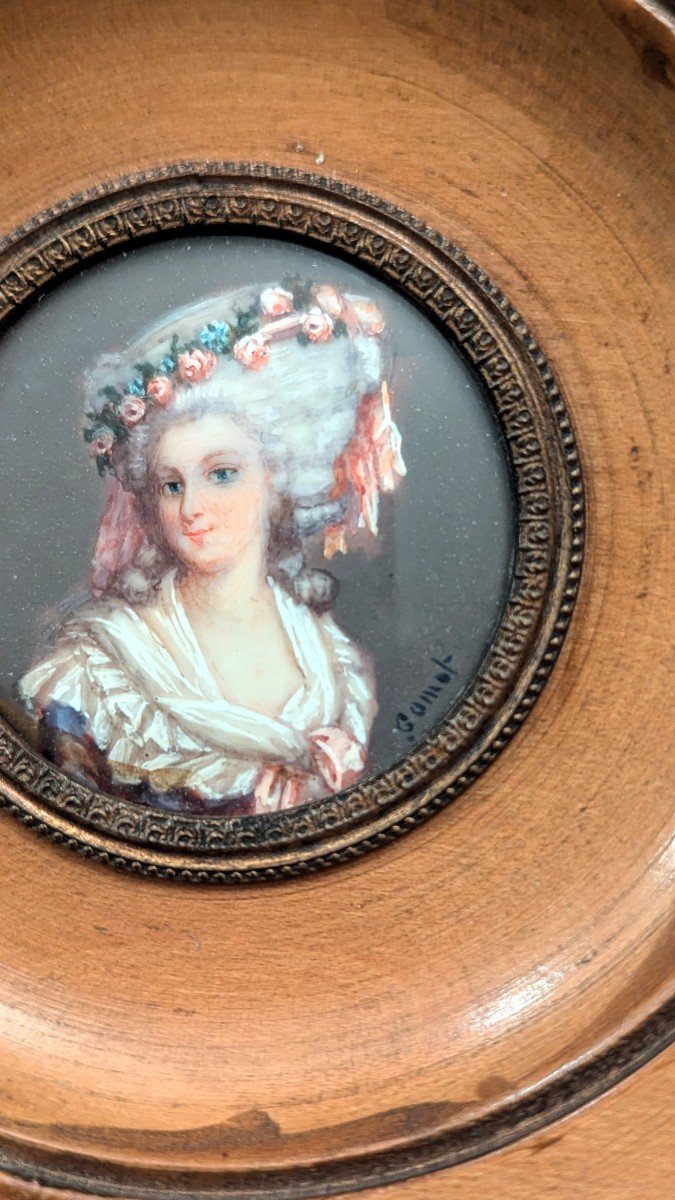 Pair Of Miniatures, Signed-marie-antoinette-portrait-queen-photo-1