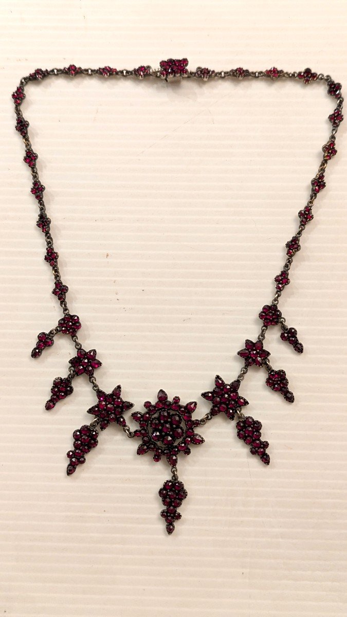 Lovely Antique Necklace, With Garnets - Bohème -photo-2