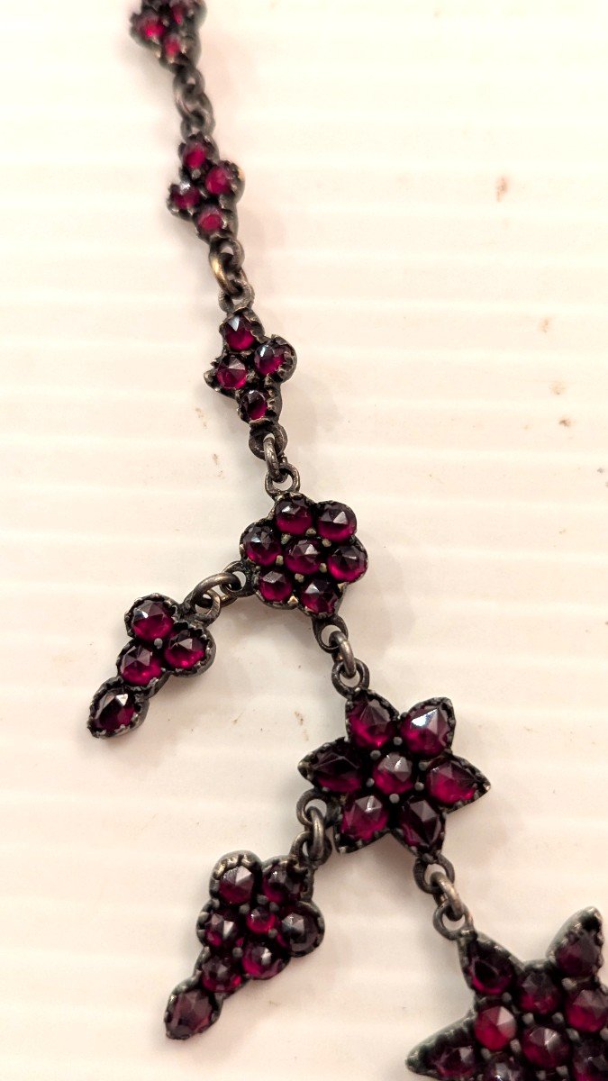 Lovely Antique Necklace, With Garnets - Bohème -photo-3