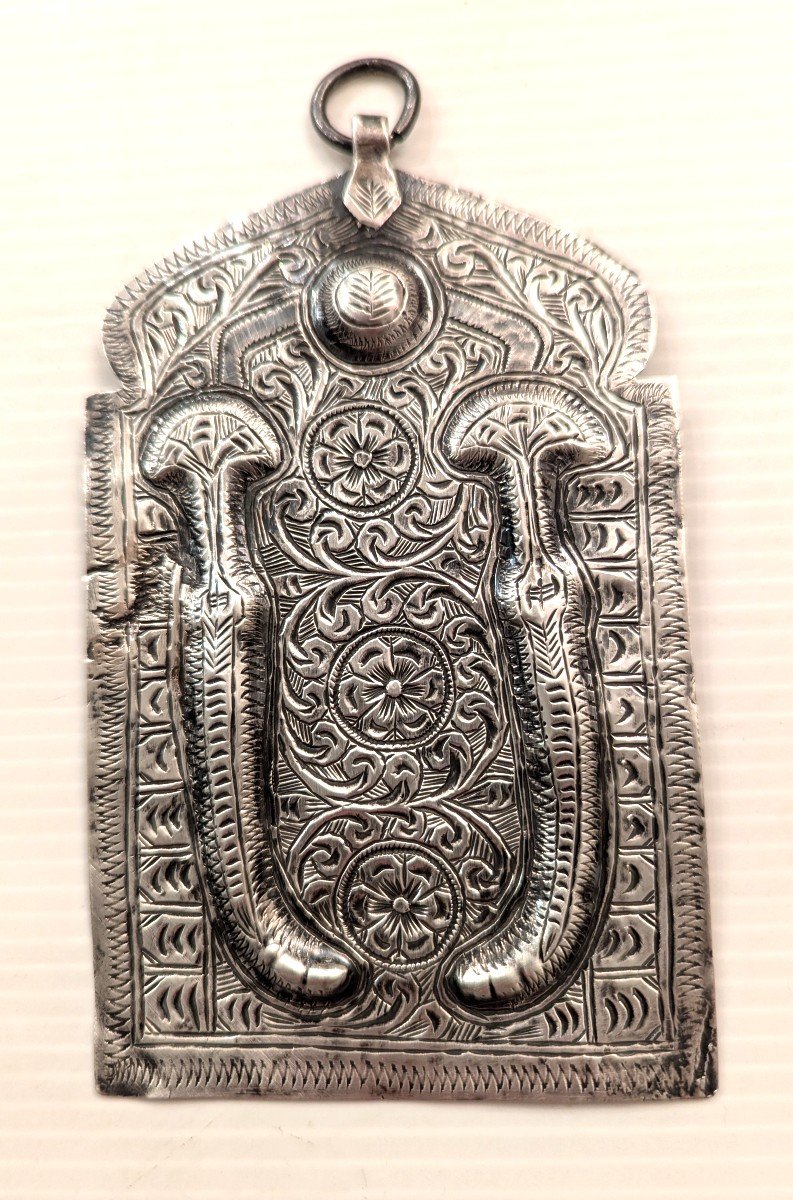 Hamsa-Plaque en argent massif poinçonné-Bijou ethnique