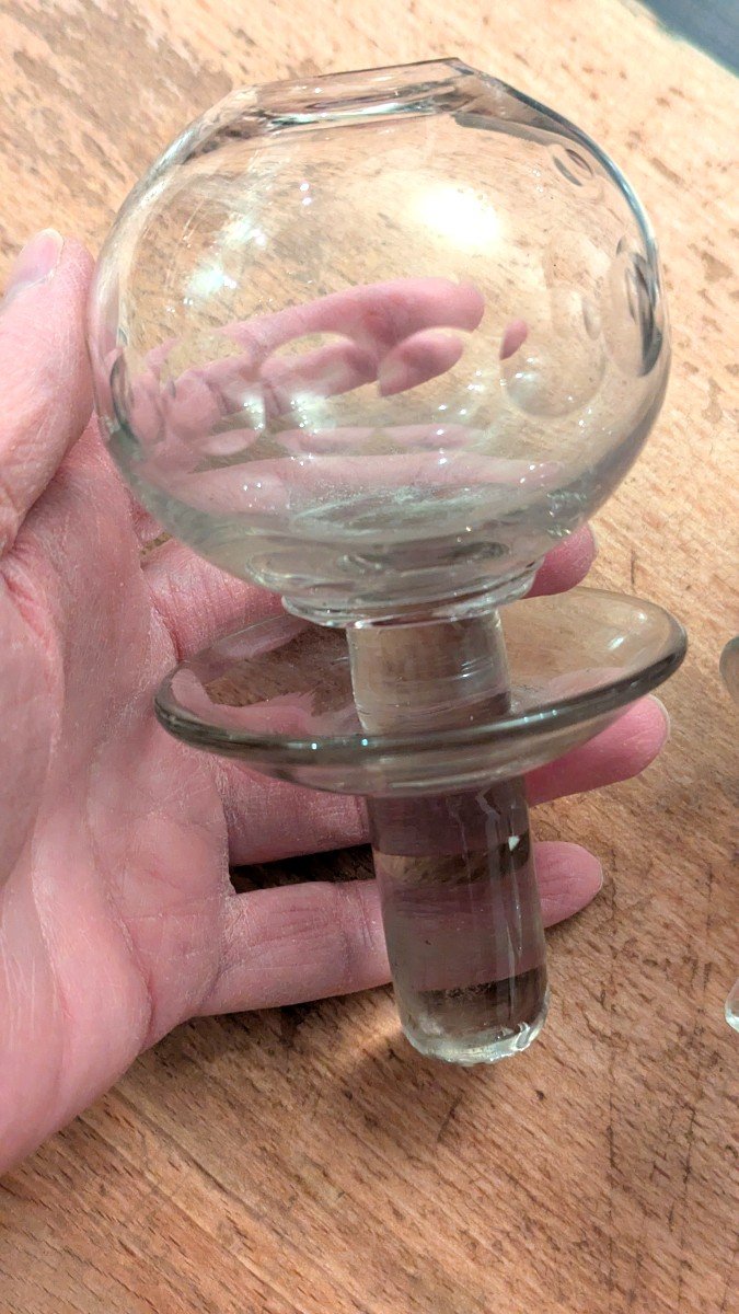 2 Cut Glass Globes For Lacemaker Oil Lamp -photo-2