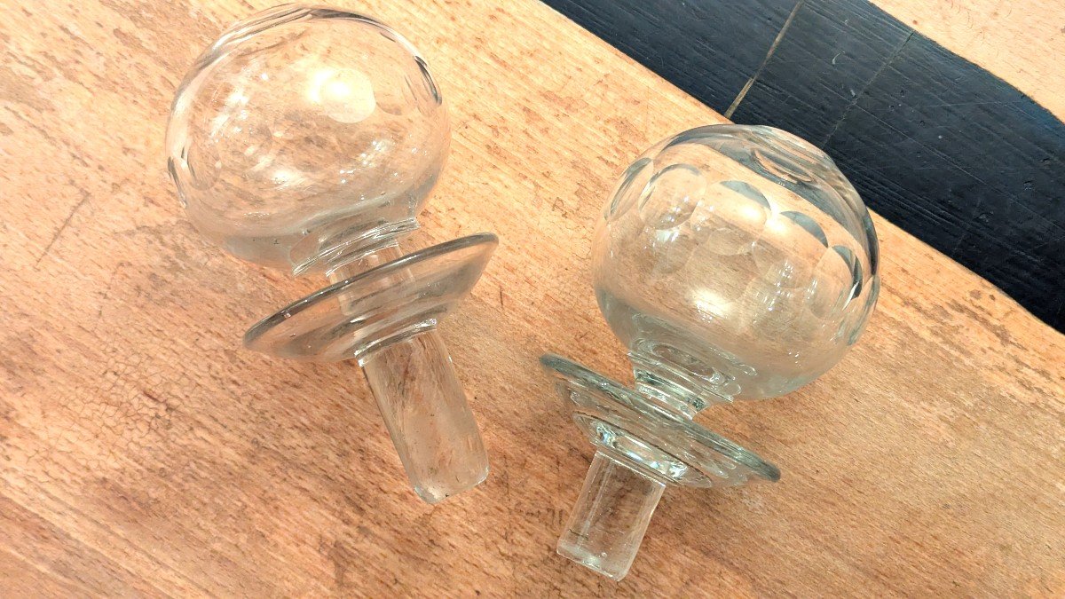 2 Cut Glass Globes For Lacemaker Oil Lamp 