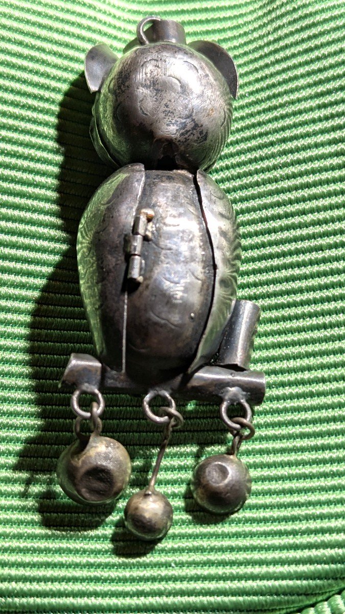 Curieux pendentif hibou, s'ouvrant-Bijou ethnique-Guatemala-photo-2