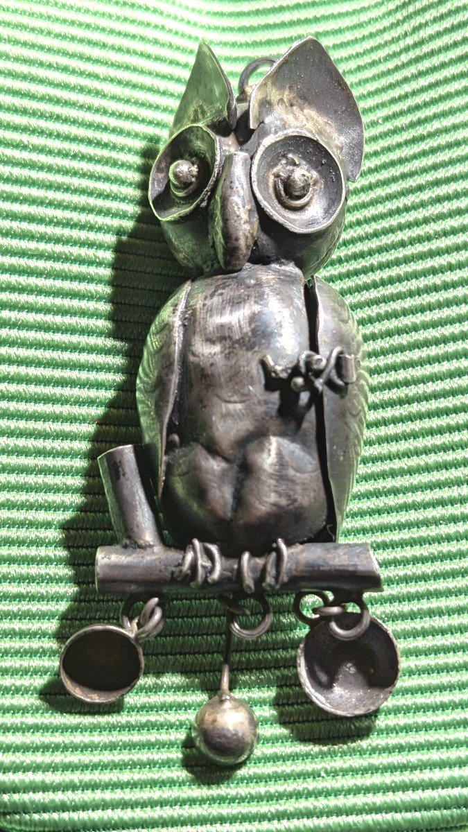 Curieux pendentif hibou, s'ouvrant-Bijou ethnique-Guatemala