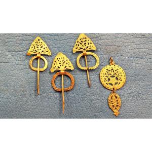 Set Of Ancient Berber Jewelry, In Hallmarked Silver-fibulae