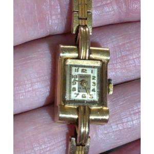 Women's Watch, Art Deco-solid Gold Case