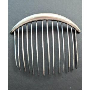 Chignon Comb, In Solid Silver-19th-tiara