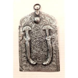 Hamsa-Plaque en argent massif poinçonné-Bijou ethnique