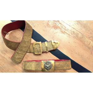 19th Century Belt And Its Cartridge Pouch Banner For Children