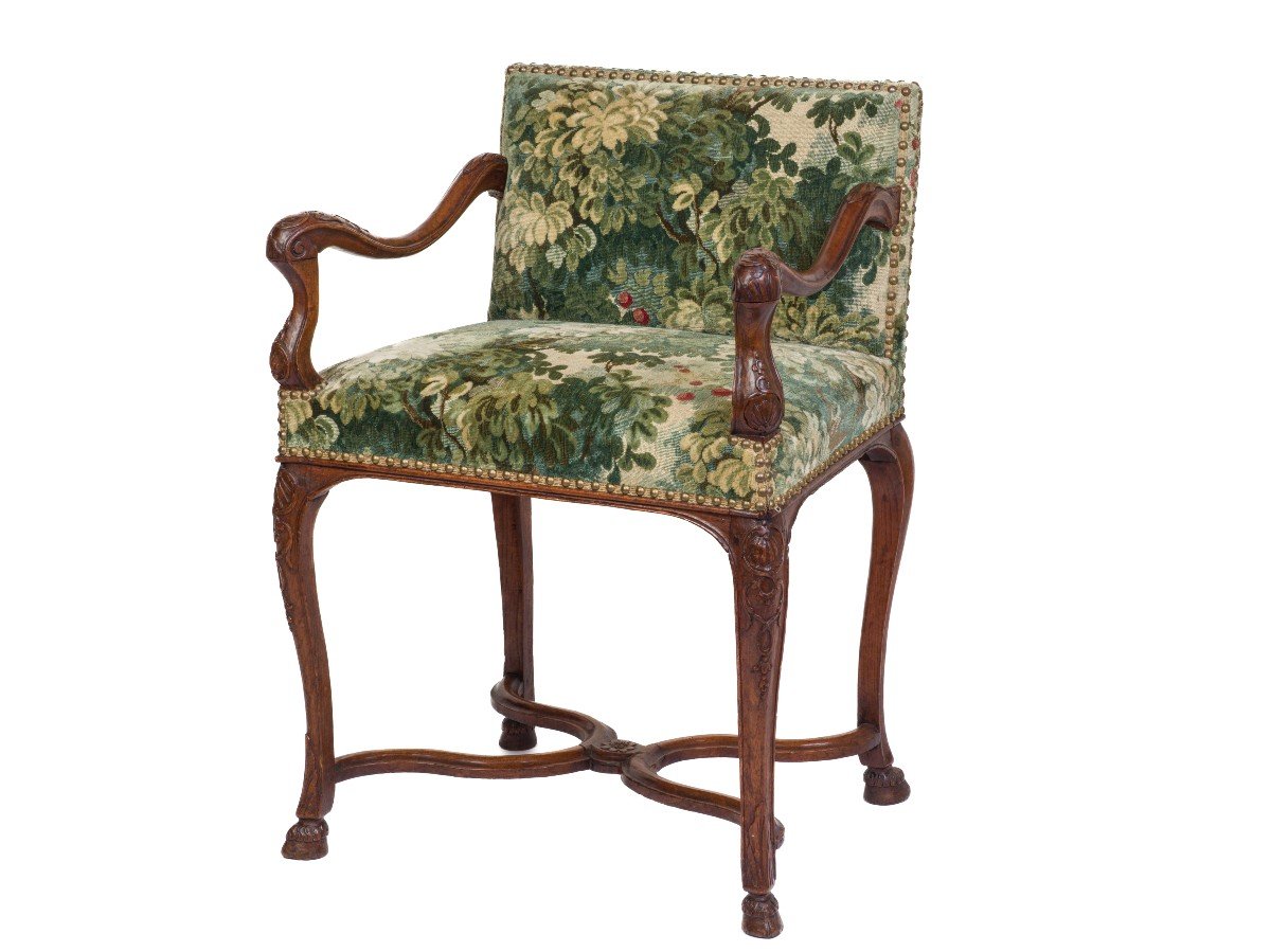 Fauteuil De Commande en Bois Naturel   Epoque Louis XIV