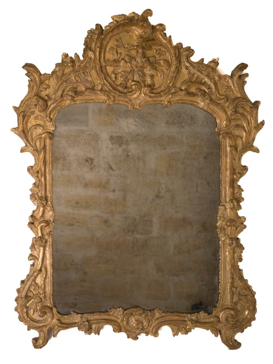 Miroir En Bois Doré   Epoque Louis XV