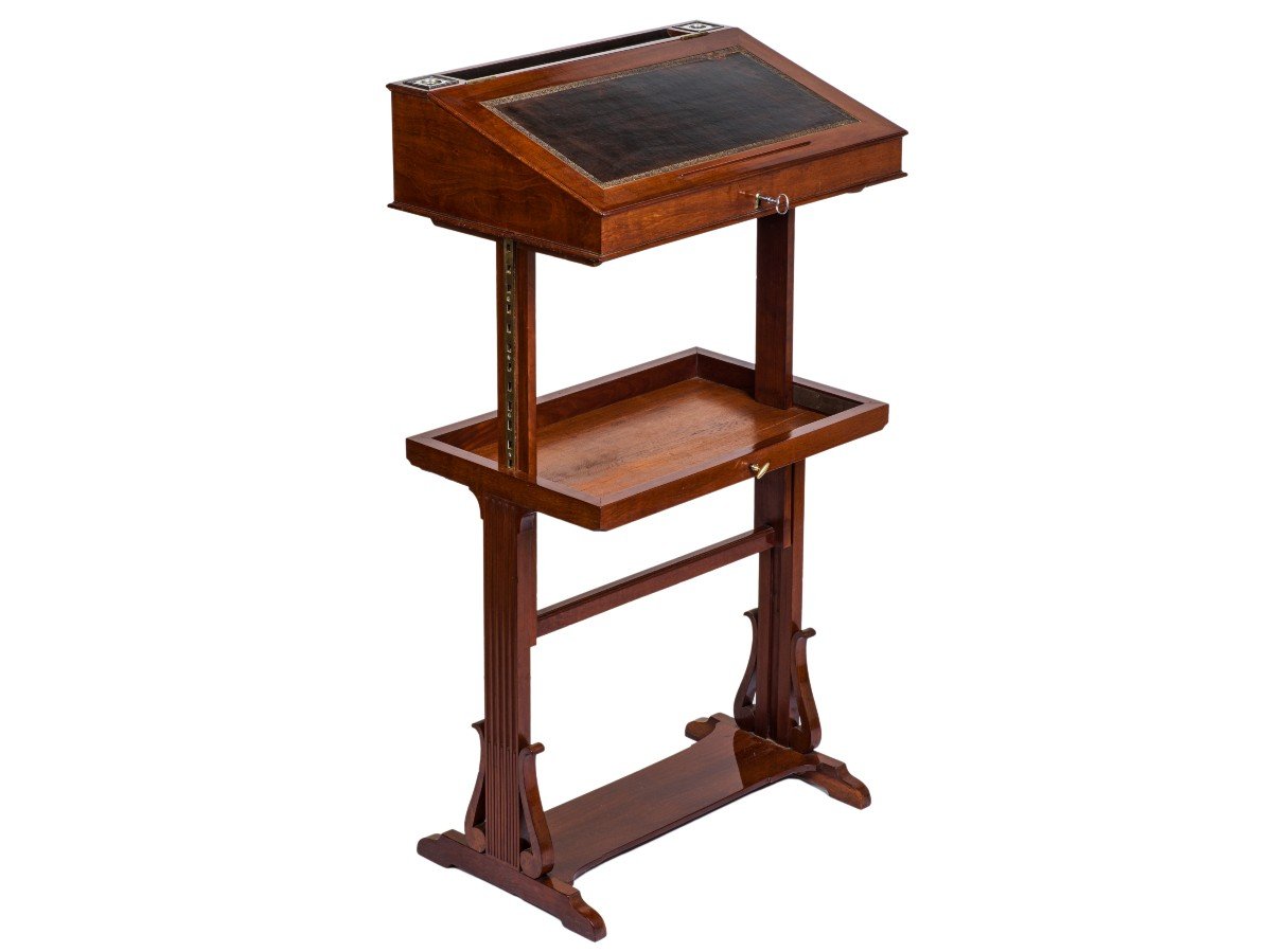 Rack And Pinion Desk, Late 18th Century-photo-2