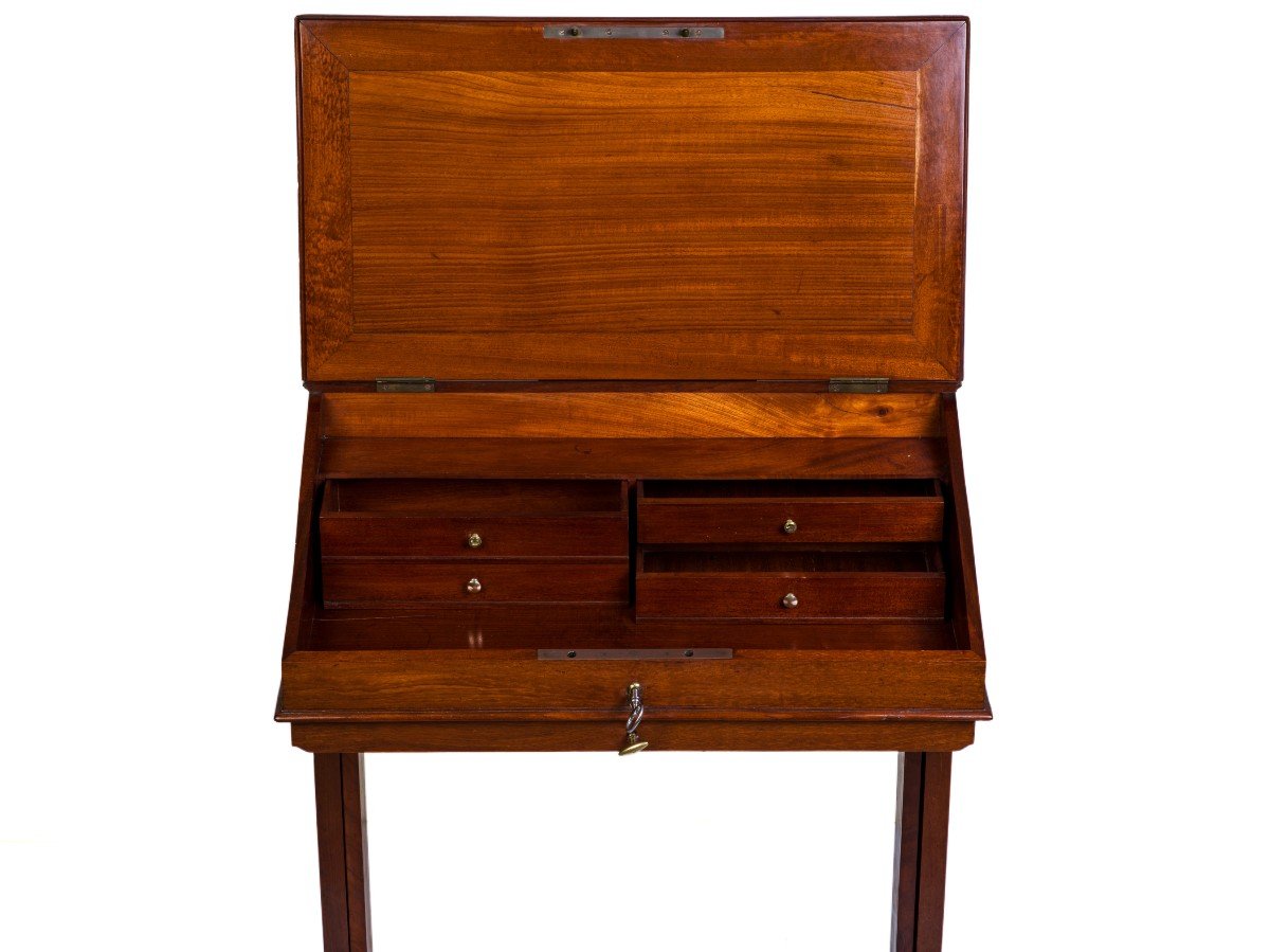 Rack And Pinion Desk, Late 18th Century-photo-4