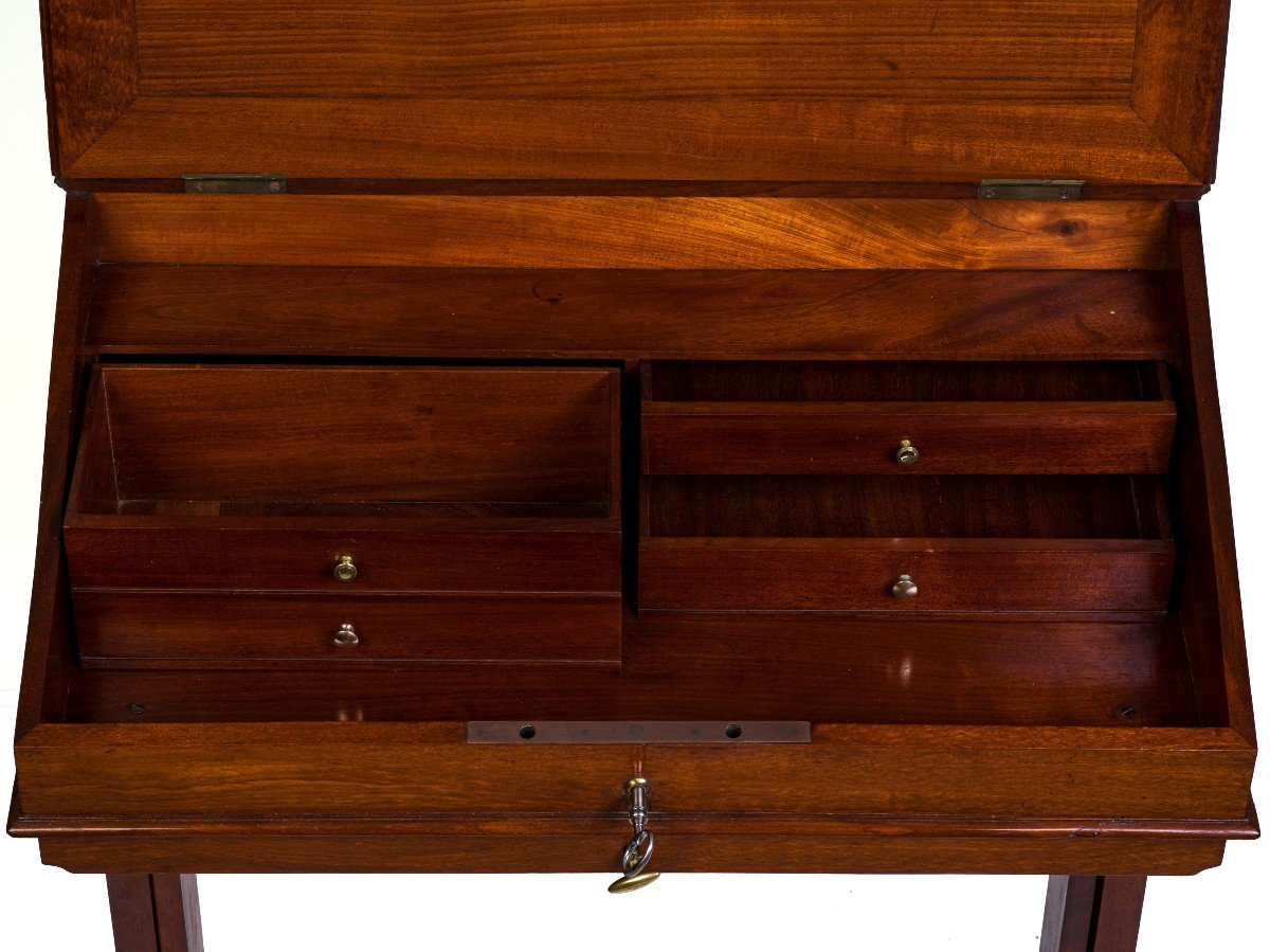 Rack And Pinion Desk, Late 18th Century-photo-5