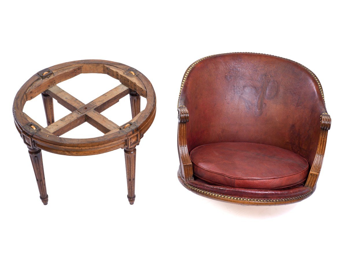 Louis XVI Period Office Chair With Swivel Seat-photo-5