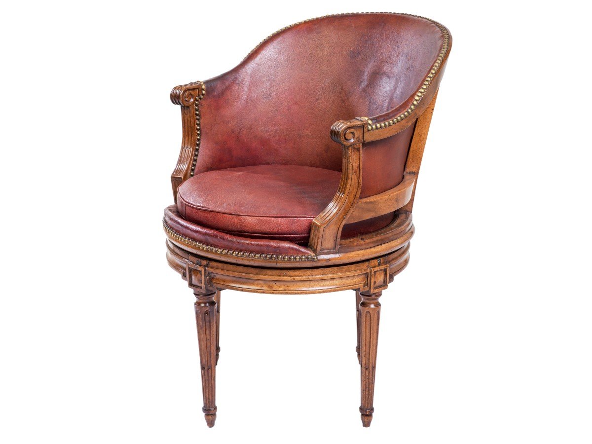 Louis XVI Period Office Chair With Swivel Seat-photo-7