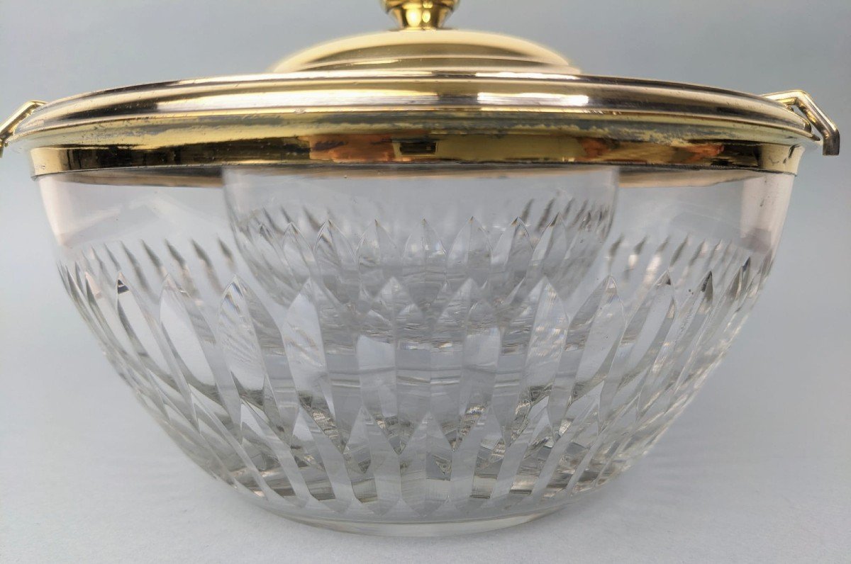 Crystal And Vermeil (gold On Silver) Caviar Cup Minerva 1st Title-photo-2