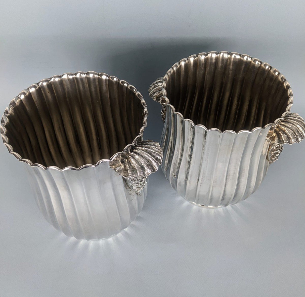 Two Solid Silver Champagne Buckets -photo-4