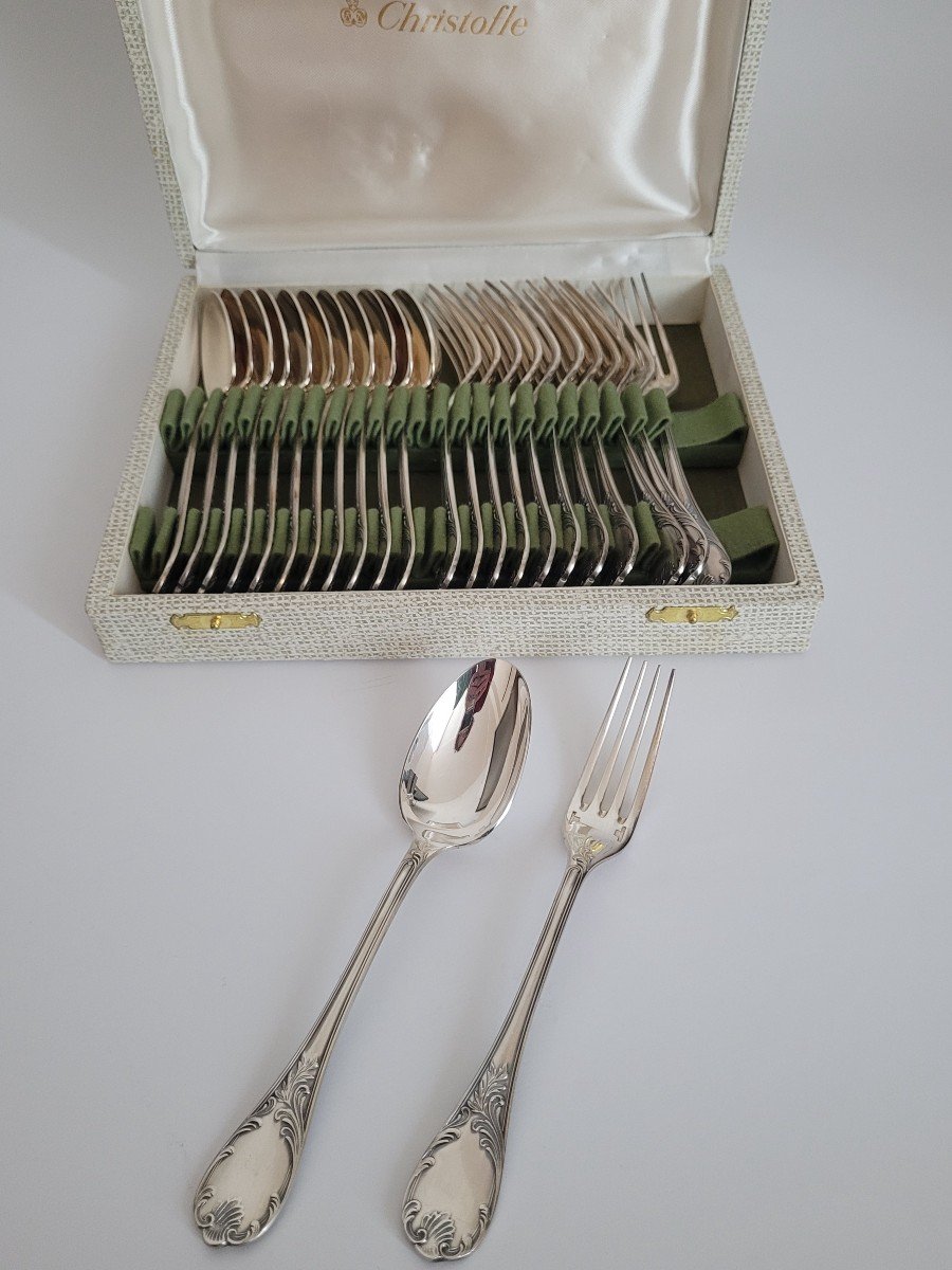 Christofle France Marly 24 Dessert Cutlery Set 