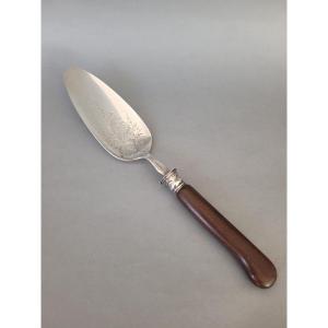 Large Sterling Silver And Rosewood Pie Server