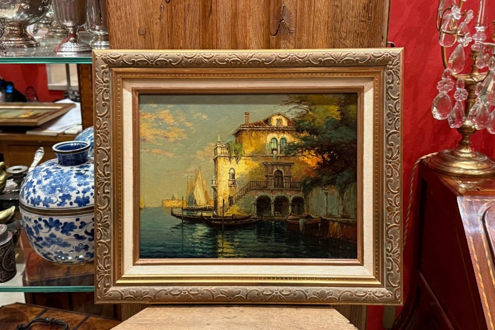 Pair Of Bouvard Paintings View Of Venice-photo-2