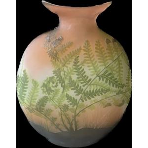 Gallé Vase With Ferns