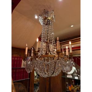 Napoleon III Bronze And Crystal Chandelier