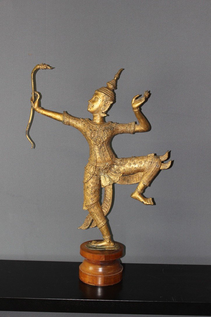 Sculpture Of Prince Rama In Bronze Circa 1950-photo-2