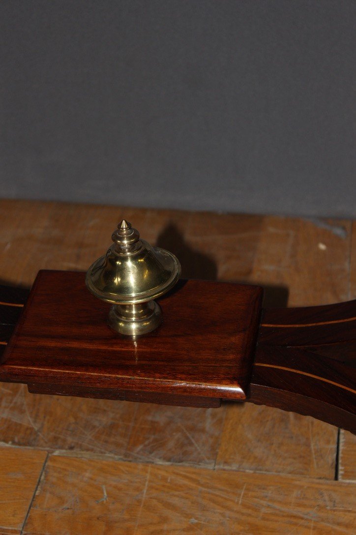 Louis XVI Style Table In Rosewood Marquetry Decorated With Flowers Late XIX-photo-7