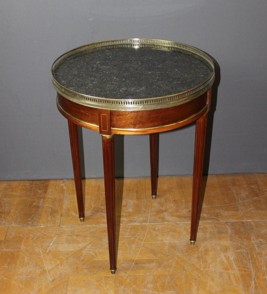 Louis XVI Bouillotte Table In Mahogany And Brass Circa 1900-photo-2